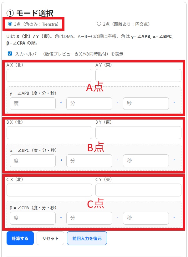 ３点モード入力図